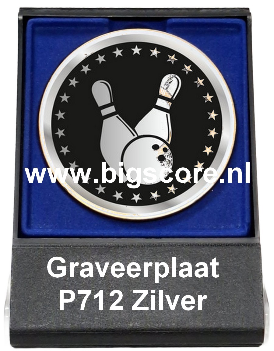 Bowlen Acryl in medailledoosje Blauw-Zwart G/Z/B